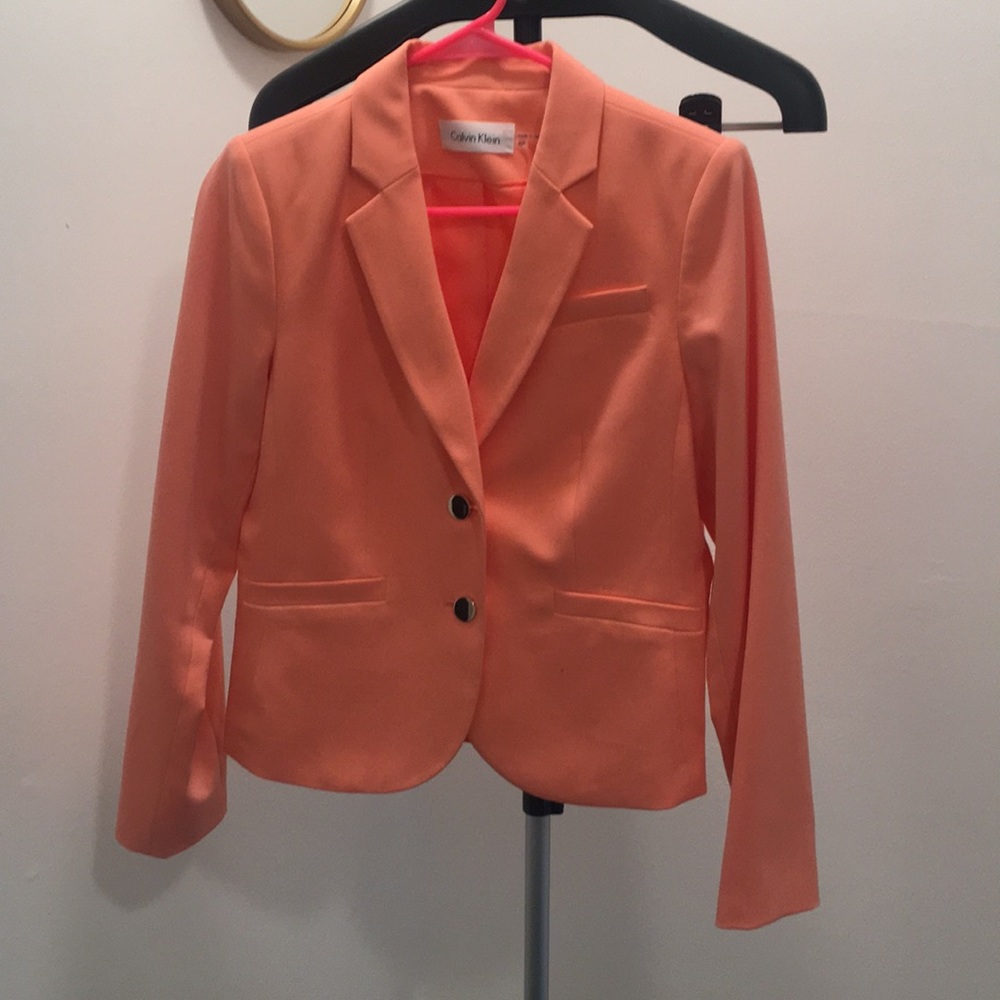 Pink blazer. Calvin Klein